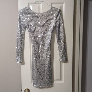 Silver Sequin Dress
